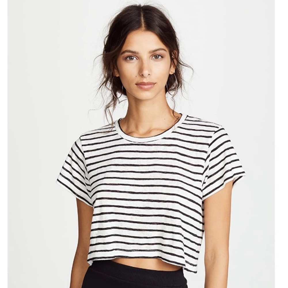 LNA Striped Cropped Boxy Tee